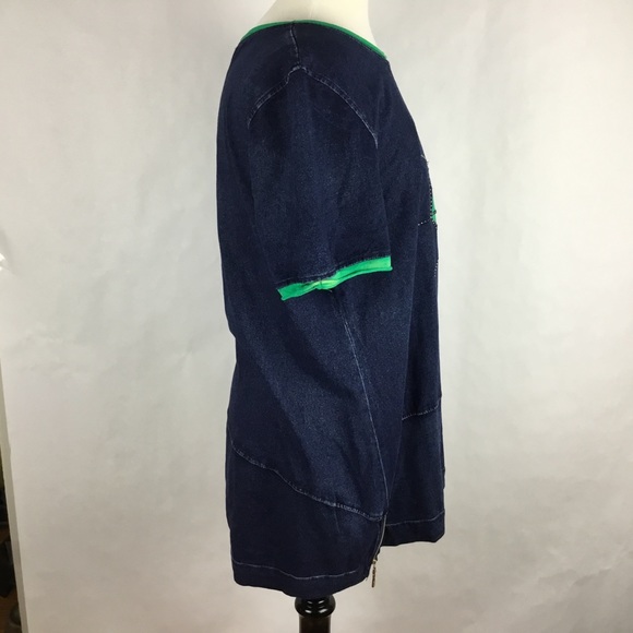 Women Tunic Top Denim Stretch Spider Web Size XXL - Picture 5 of 8